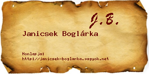 Janicsek Boglárka névjegykártya
