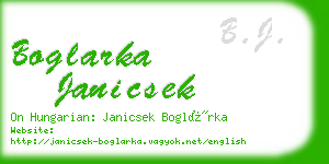 boglarka janicsek business card